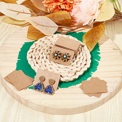 300Pcs Paper Jewelry Earring Display Cards with Hanging Hole CDIS-SP0001-05B-1