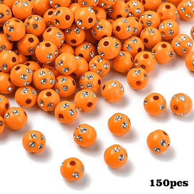 150Pcs Opaque Acrylic Beads MACR-YW0004-21E-1