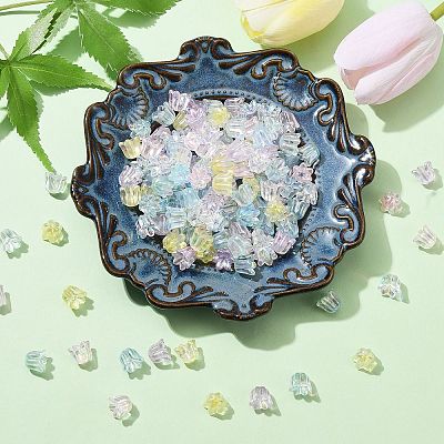 300Pcs 6 Colors Transparent Acrylic Beads TACR-CJ0001-65-1