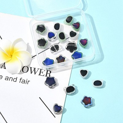 20Pcs 10 Styles Two Tone Glass Mood Beads GLAA-FS0002-30-1