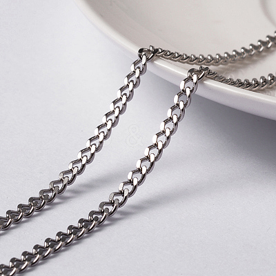 Tarnish Resistant Unwelded 304 Stainless Steel Curb Chains CHS-L014-23P-1
