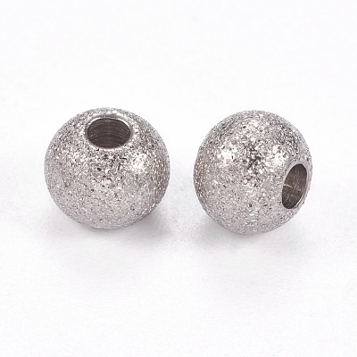 Tarnish Resistant 304 Stainless Steel Textured Beads STAS-I081-6mm-04P-1