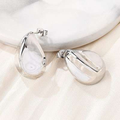 304 Stainless Steel Stud Earrings EJEW-D319-09A-P-1
