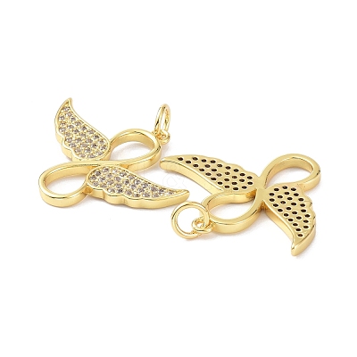 Brass Cubic Zirconia Pendants ZIRC-C022-36G-1