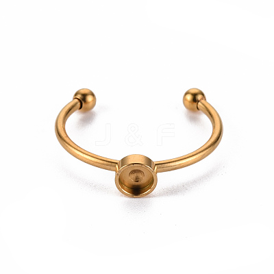 201 Stainless Steel Cuff Pad Ring Settings X-STAS-S080-042A-G-1