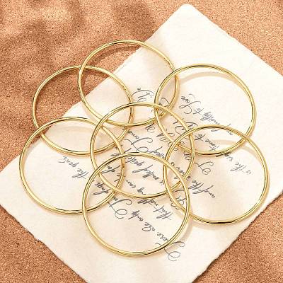 Ion Plating(IP) 7Pcs Fashion 304 Stainless Steel Plain Bangles BJEW-L664-022B-G01-1