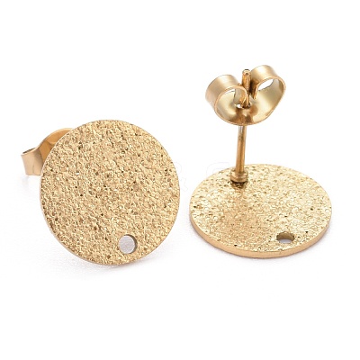 Ion Plating(IP) 304 Stainless Steel Stud Earring Findings STAS-Z021-C-01G-1