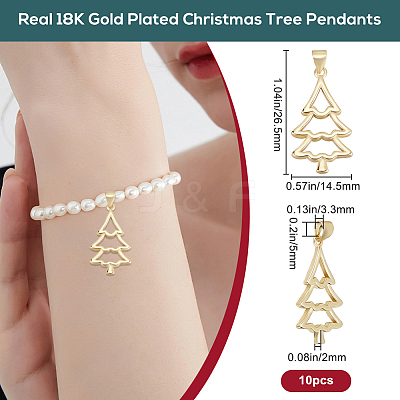 10Pcs Christmas Theme Brass Pendants KK-BBC0014-98-1