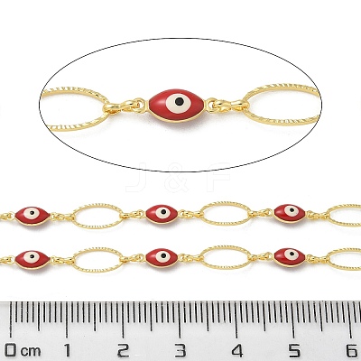 Rack Plating Brass Enamel Link Chains CHC-P012-11G-01-1