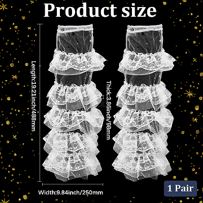 Polyester Lace Leg Sleeves AJEW-WH20080-23B-1