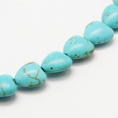 Heart Synthetic Turquoise Beads Strands TURQ-I019-10mm-08-1