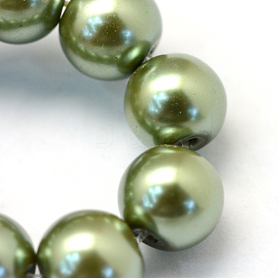 Baking Paint Pearlized Glass Pearl Round Bead Strands HY-Q003-10mm-49-1