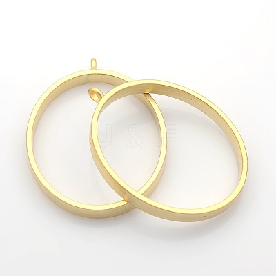 Matte Alloy Oval Pendants PALLOY-J413-11MG-1