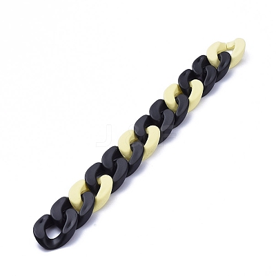 Handmade Opaque Spray Painted Acrylic Curb Chains AJEW-JB00617-1
