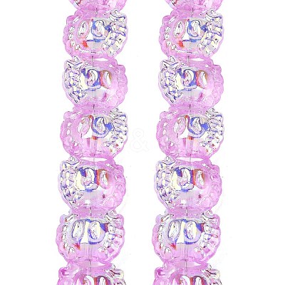 Electroplate Baking Paint Transparent Glass Beads Strands GL-CBA17FF-01I-1