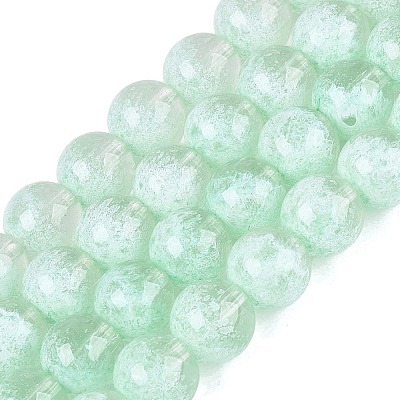 Transparent Half Spray Painted Glass Beads Strands GLAA-Q110-02A-02-1