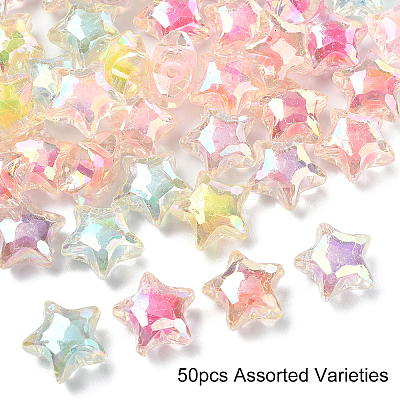 50Pcs Transparent Acrylic Beads TACR-YW0002-26-1