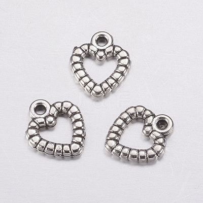 Antique Silver Plated Tibetan Style Zinc Alloy Heart Pendants X-AC0324-1