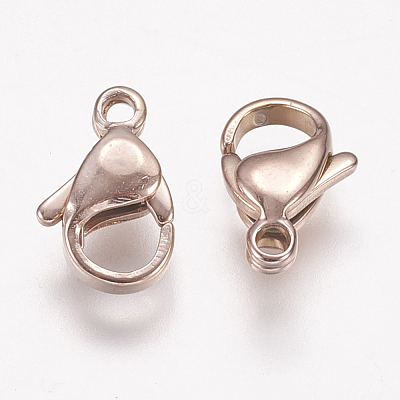 Ion Plating(IP) 304 Stainless Steel Lobster Claw Clasps STAS-P185-11-RG-1