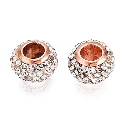 Polymer Clay Rhinestone European Beads RB-S055-16B-1