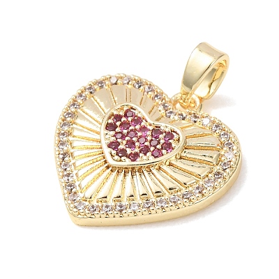 Valentine's Day Brass Micro Pave Cubic Zirconia Pendants CU-H001-02B-G-1