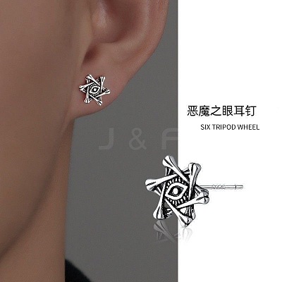 Brass Stud Earrings for Men WG7D598-01-1
