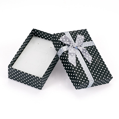 Polka Dot Print Cardboard Jewelry Gift Boxes with Bowknot X1-CON-TAC0001-10E-1