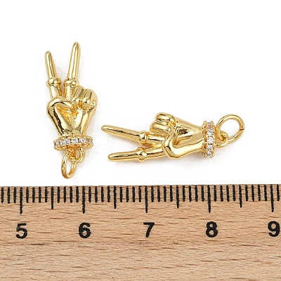 Brass Micro Pave Cubic Zirconia Pendants KK-C093-01A-G-1