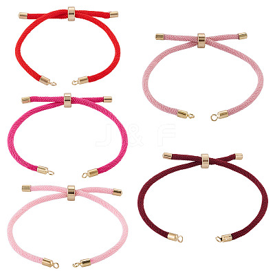 5Pcs 5 Colors Polyester Cord Bracelet Making MAK-TA0001-40-1