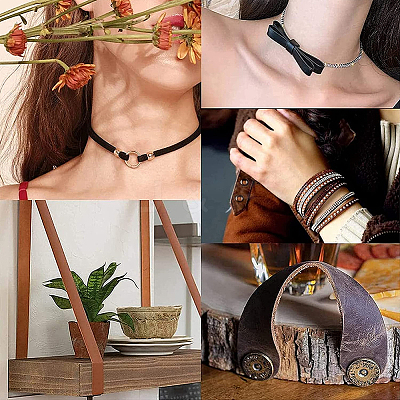 3Pcs Flat Leather Jewelry Cord WL-GF0001-16B-01-1