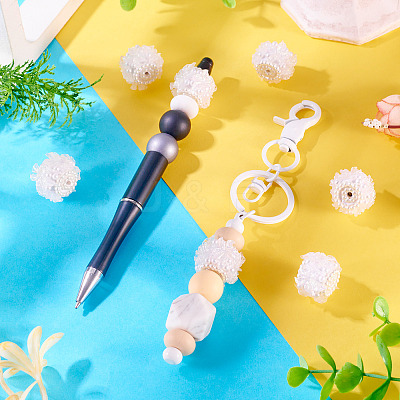 Polymer Clay with Imitation Pearl Beads CLAY-TAC0020-02A-1