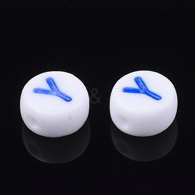 Initial Acrylic Beads X-OACR-E001-20Y-1