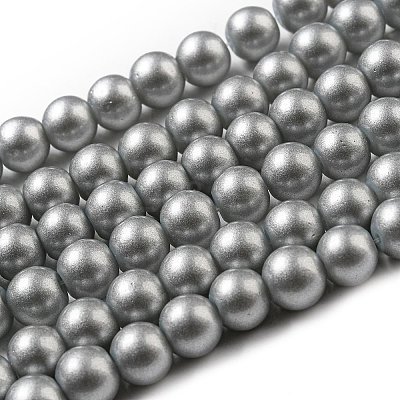 Spray Painted Glass Round Bead Strands X-DGLA-Q015-8mm-17-1