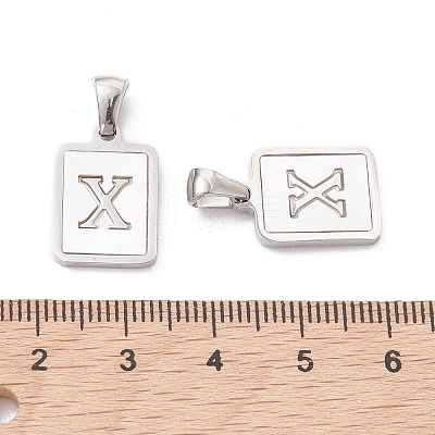 304 Stainless Steel Pave Shell Pendants STAS-G327-01P-X-1