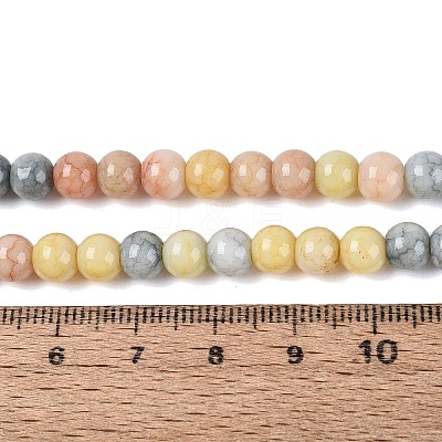 Ombre Effect Opaque Crackle Glass Beads Strands GLAA-Q106-01A-A11-1