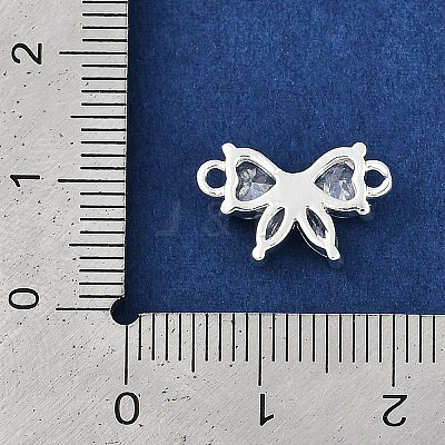 Brass Clear Cubic Zirconia Connector Charms KK-I719-03S-1