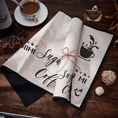 Coffee Theme Cotton and Linen Cup Mats AJEW-WH0201-017-1