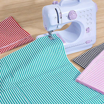 Stripe Cotton Fabric DIY-WH0671-390D-1