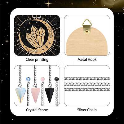 Hanging Wooden Crystal Display Shelf DJEW-CP0001-28A-1