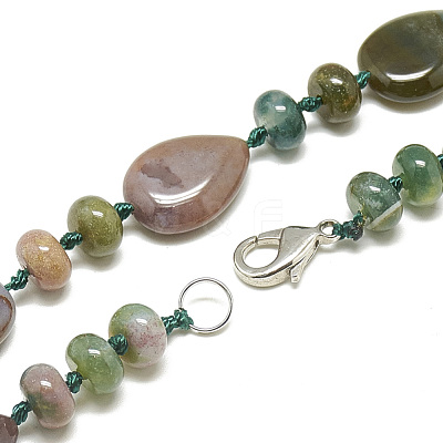 Natural Indian Agate Beaded Necklaces NJEW-S399-11-1