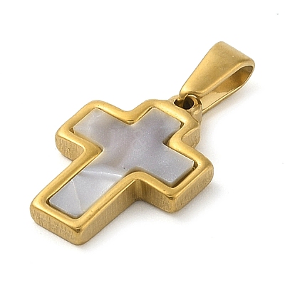 Resin Imitation White Shell Pendants STAS-R229-10B-G-1