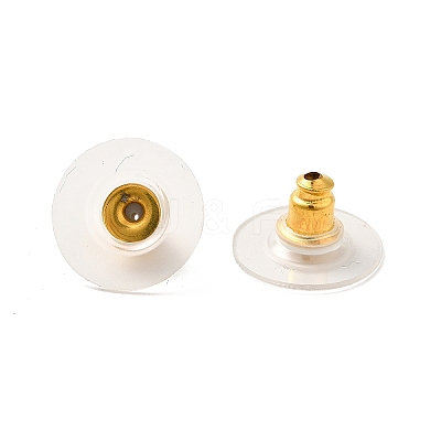 Brass Bullet Clutch Earring Backs KK-I057-G-1