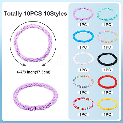 Polymer Clay Beads Bracelets BJEW-TAC0032-1