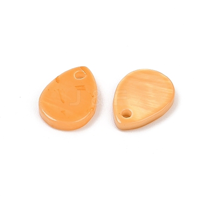 Spray Painted Natural Freshwater Shell Teardrop Charms SHEL-K006-47D-1
