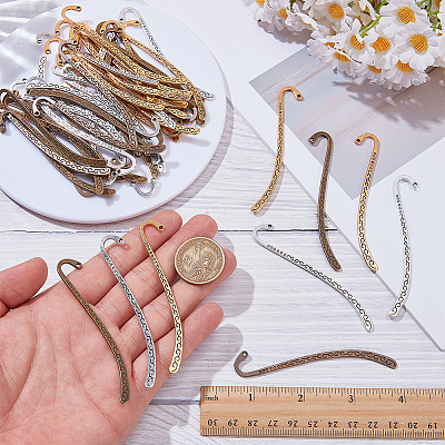 60Pcs 3 Colors Tibetan Style Zinc Alloy Bookmarks FIND-SC0022-42-1