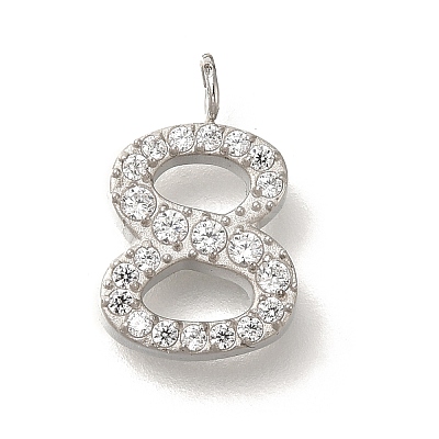 304 Stainless Steel Micro Pave Cubic Zirconia Pendants STAS-H228-01P-08-1