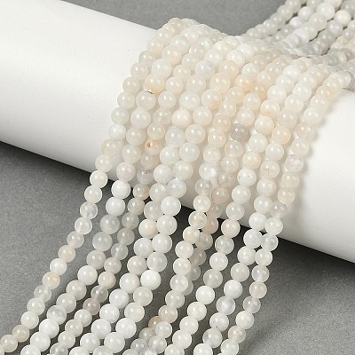 Natural White Moonstone Beads Strands G-D294-4mm-02-1