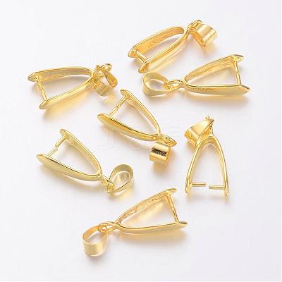 Brass Ice Pick Pinch Bails KK-D318-G-NR-1