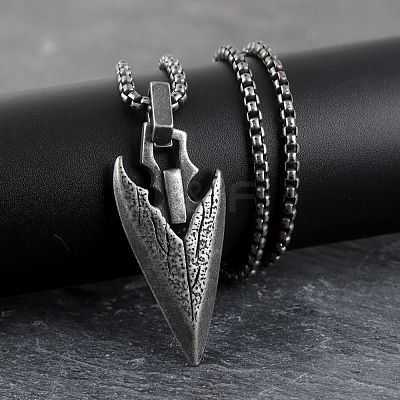 Vintage Alloy Viking Arrow Pendant Necklaces for Men WG8815F-01-1
