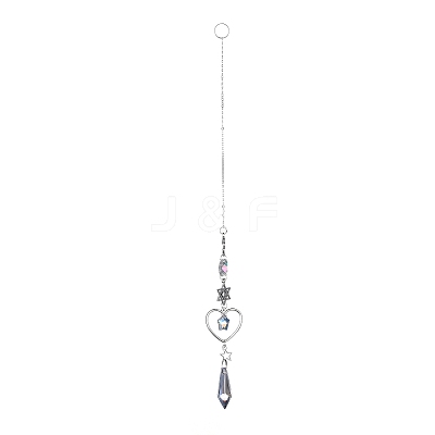 AB Color Plated Crystal Bullet Big Pendant Decorations HJEW-G019-03A-1